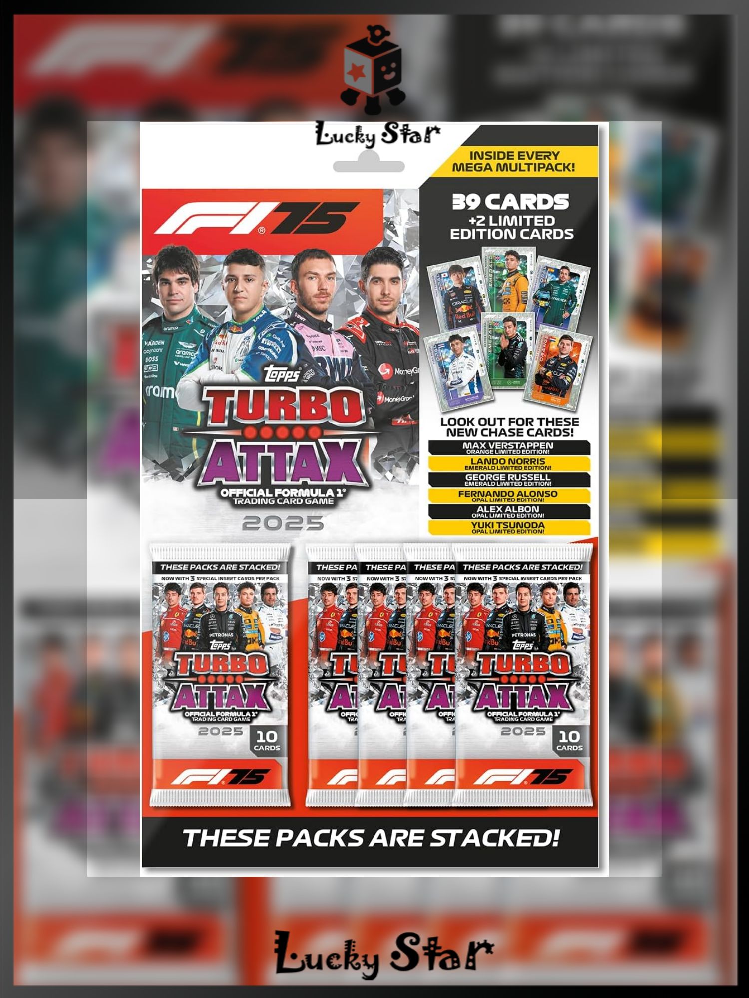 карточка,Topps Turbo Attax Formula 1 2025 - Mega Multipack - contains ...