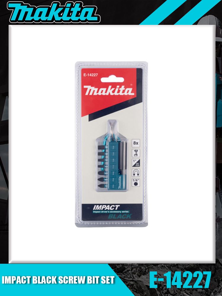 MakitaE-14227УдарнаяотверткачернаяPH,T,25мм,8шт.,E-формаE-14227