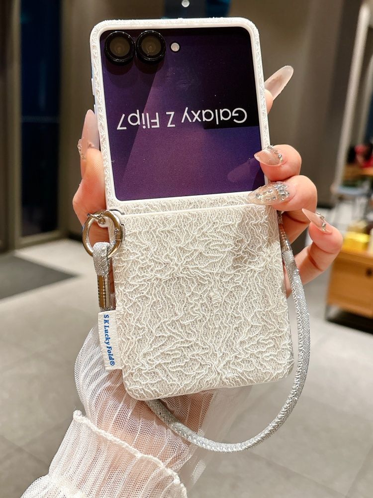 智能手机壳 用于 Samsung Galaxy Z Flip6, 热塑性聚氨酯, 白色