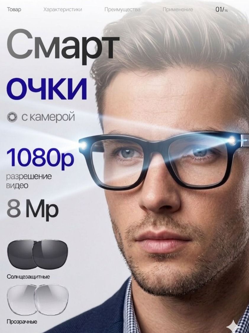 ОчкискамеройимикрофономLuxNestAI,умныеочки