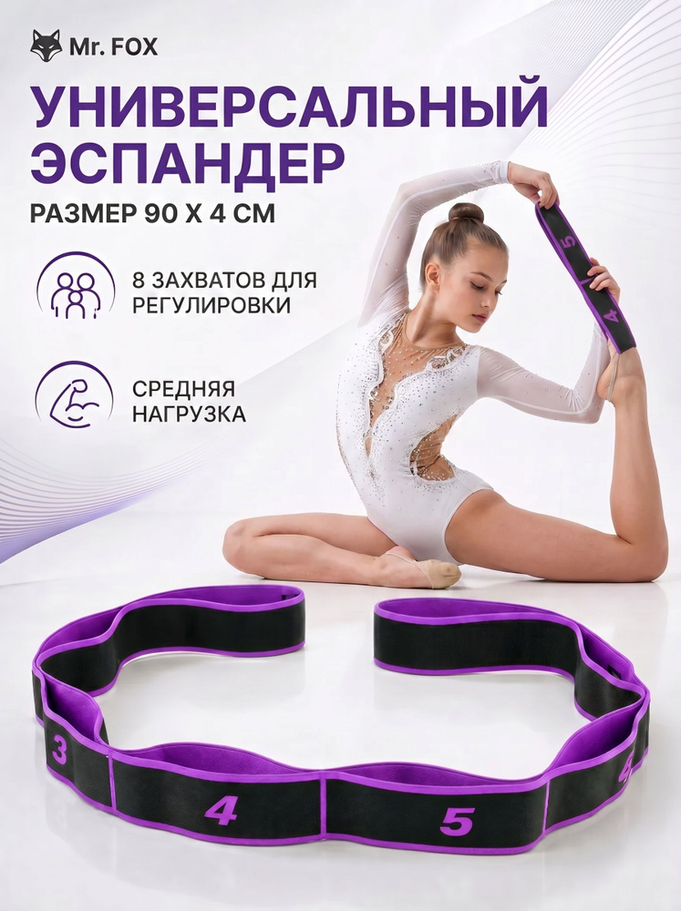 Резинка для растяжки с захватами, эспандер резинка для фитнеса с петлями. Эспандер для растяжки всех #1