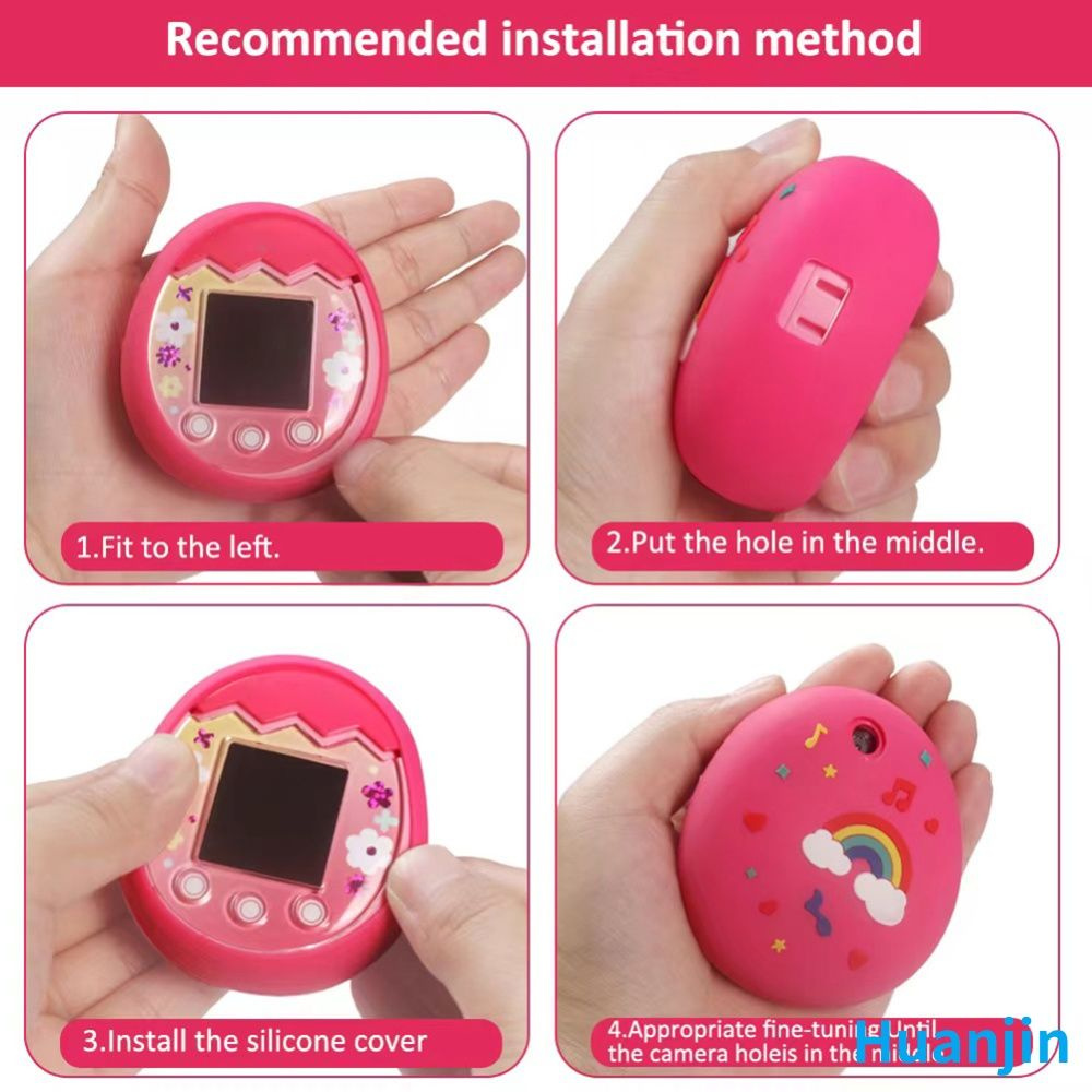 Силиконовый водонепроницаемый ударопрочный чехол для Tamagotchi Pix с радужным принтом #1