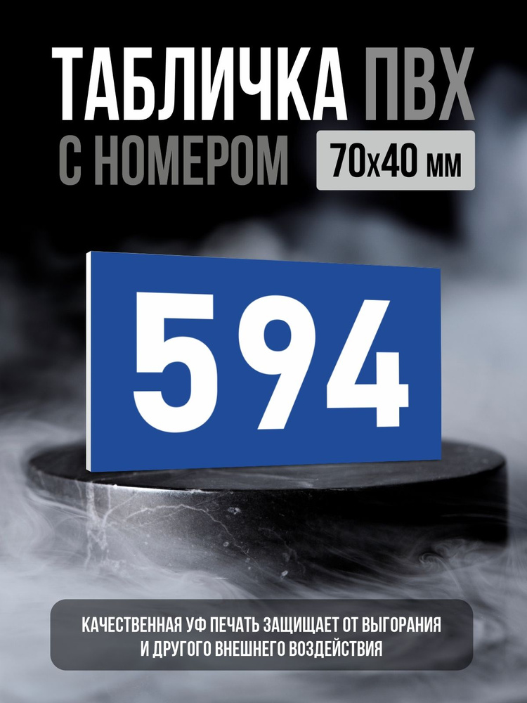 Табличка с номером 594, 7х4 см, ПолиЦентр #1