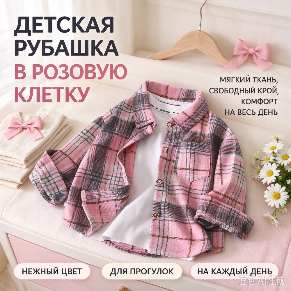 Рубашка оверсайз для девочек #1
