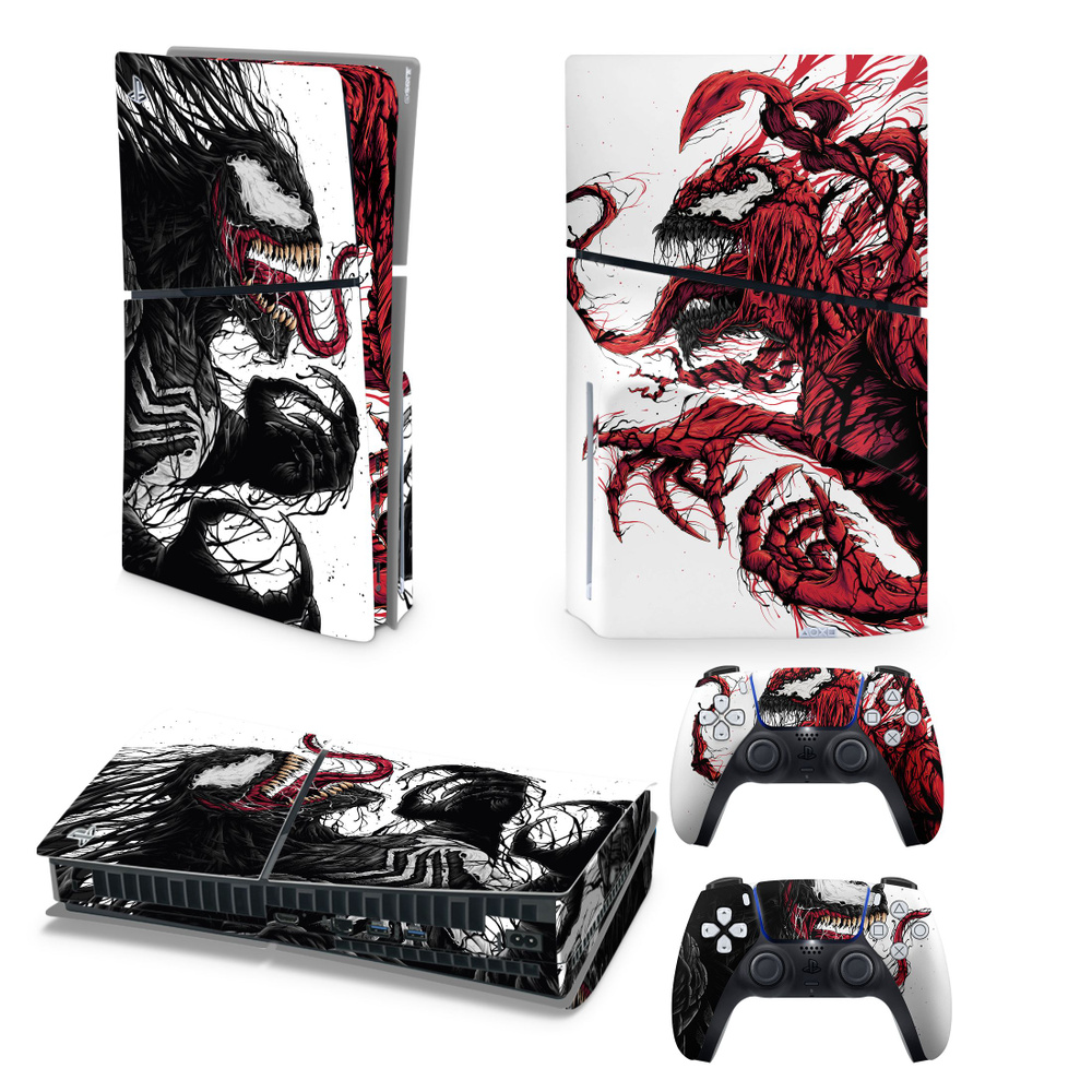 Наклейка Venom Red виниловая защитная на игровую консоль PlayStation 5 SLIM  полный комплект - купить с доставкой по выгодным ценам в интернет-магазине  OZON (1402160307)