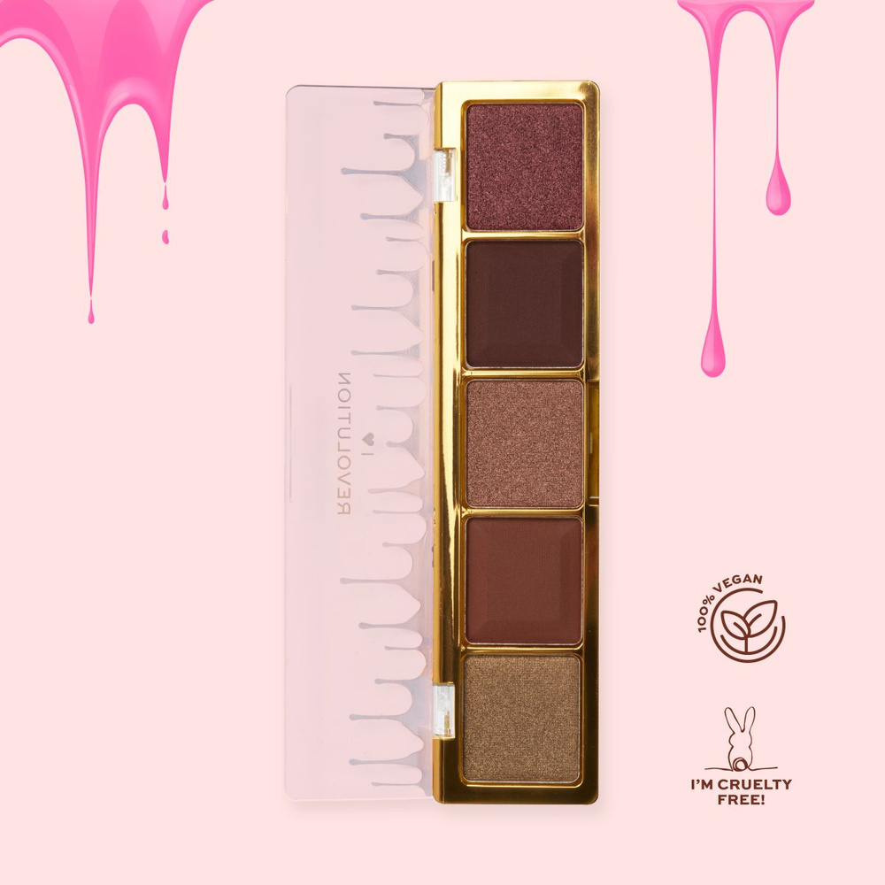 I HEART MAKEUP Тени для век MINI CHOCOLATE SHADOW PALETTE: палетка для макияжа глаз Milk Chocolate Ganache, #1