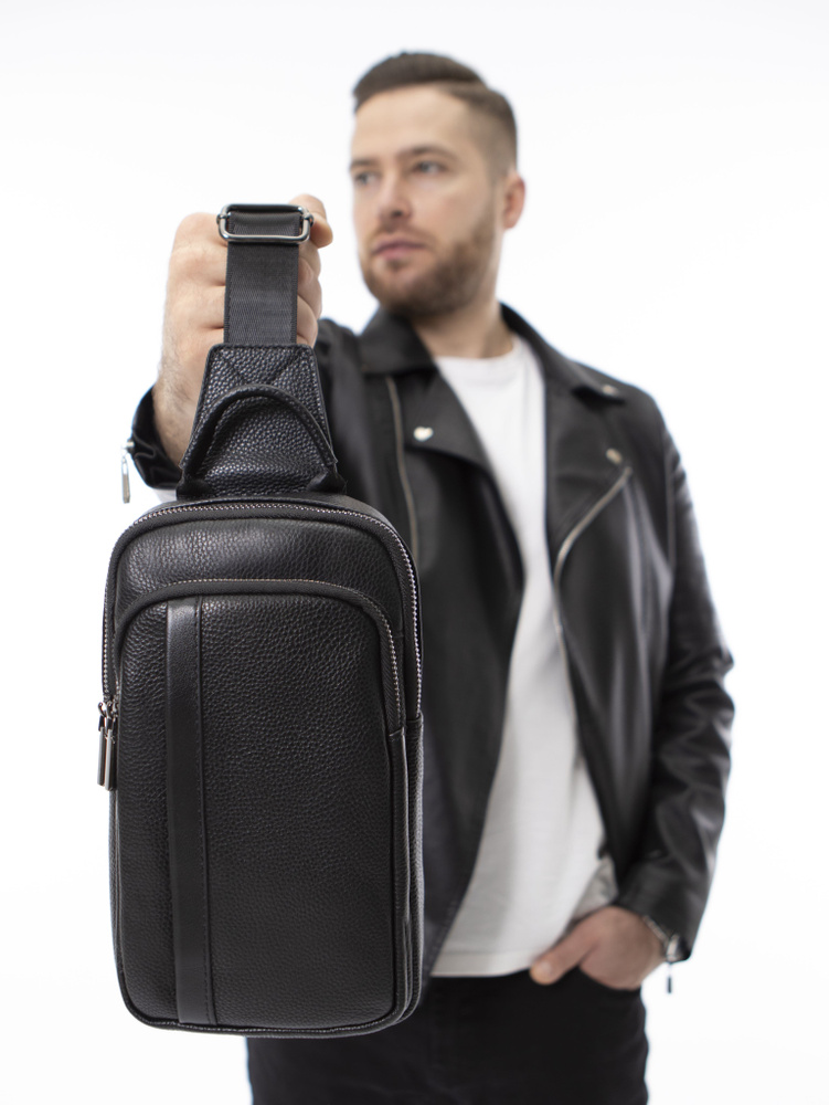 Сумка мужская через плечо Lethelux кросс-боди, кожаная бананка - купить ...