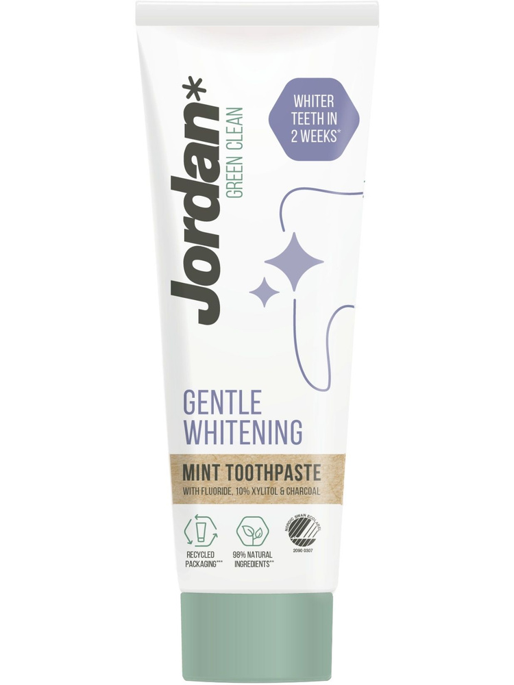 Зубная паста мятная Jordan "Green Clean" Gentle whitening с отбеливающим эффектом 75 мл (из Финляндии) #1