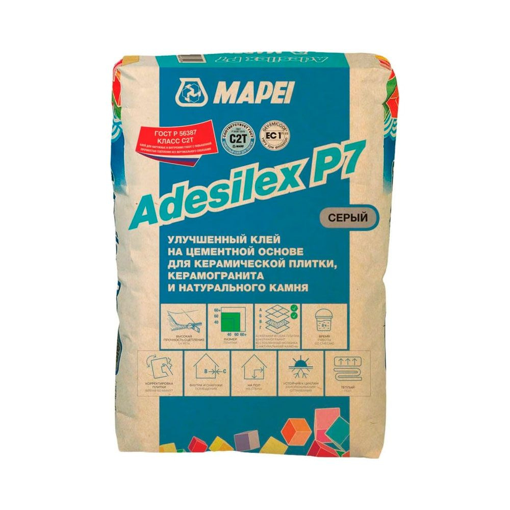 Клей для плитки Mapei Adesilex P7 серый 25 кг 2182125 #1