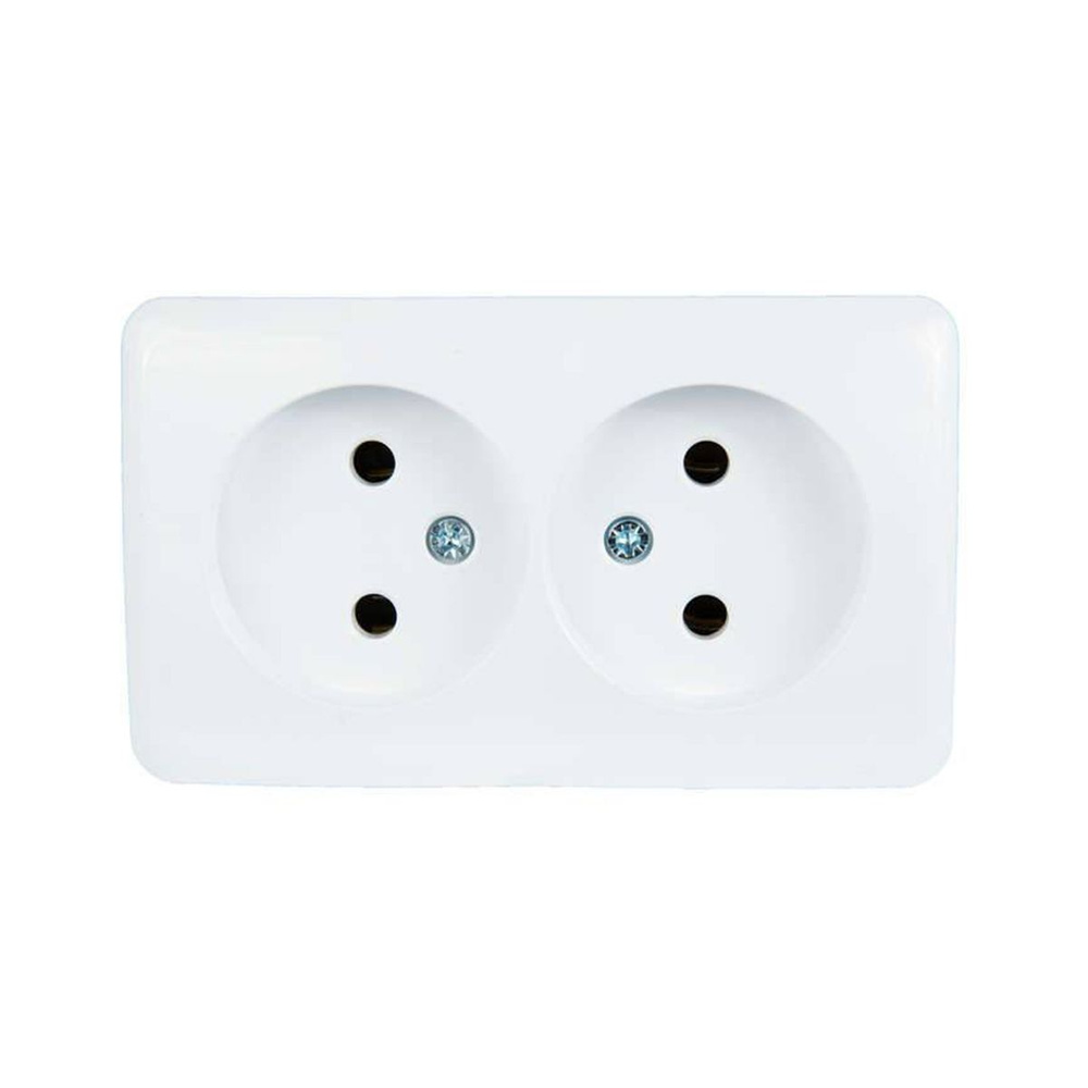 Розетка двойная Lezard Viola, накладная, б/з, керамика, белый - купить ...