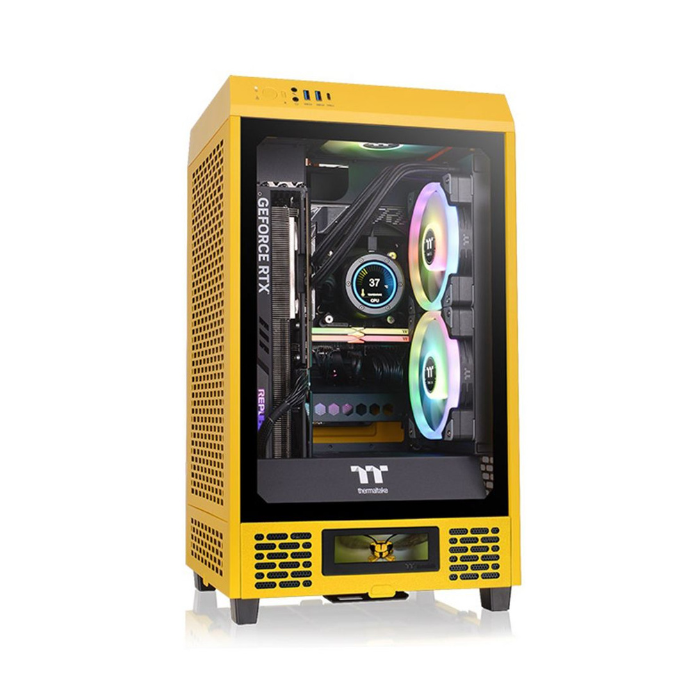 Thermaltake Компьютерный корпус The Tower 200 Bumblebee без Б/П, желтый -  купить с доставкой по выгодным ценам в интернет-магазине OZON (1427446566)