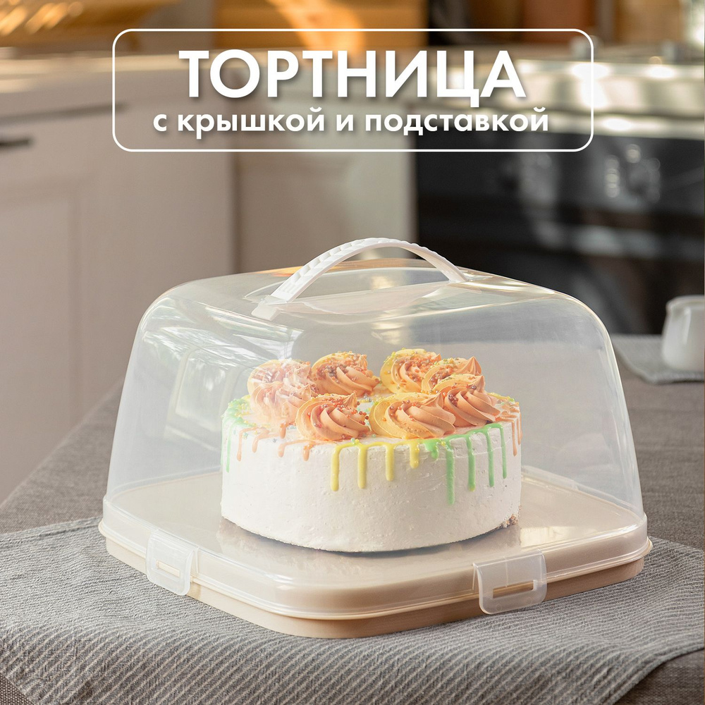 Тортница с крышкой и подставка для десертов и пирожных и кондитерских  изделий - купить с доставкой по выгодным ценам в интернет-магазине OZON  (1312466824)