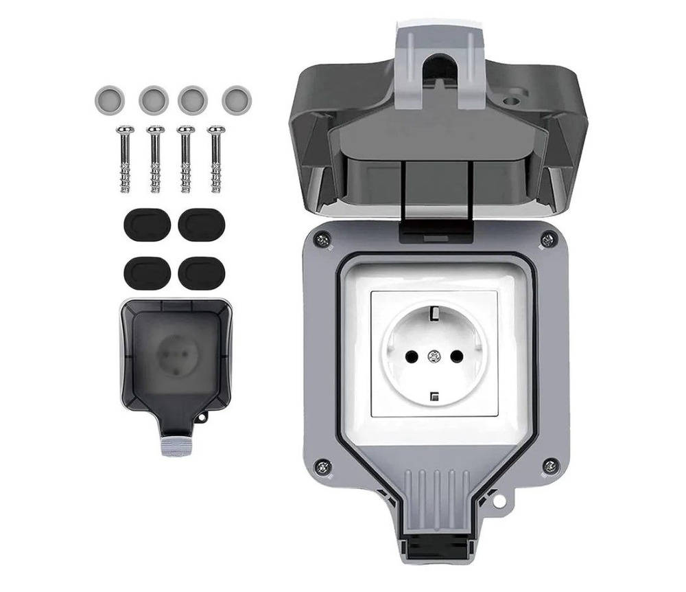 Водонепроницаемая уличная настенная электрическая розетка одиночная ...