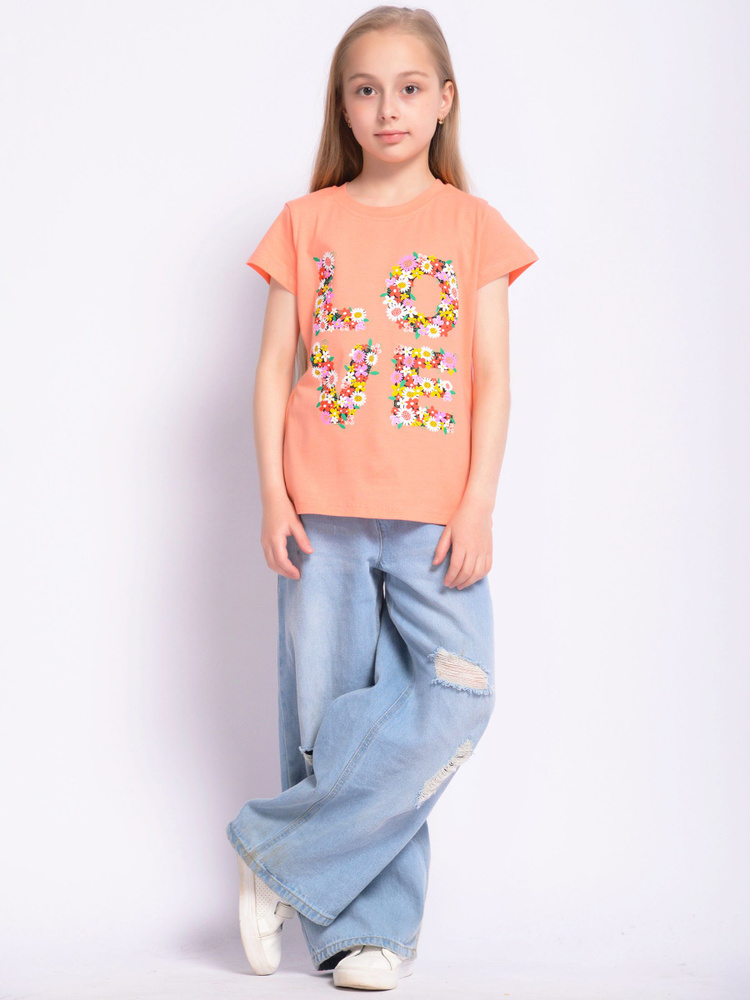 Футболка Bonito kids, размер 152, цвет персиковый, хлопок 100% - купить ...