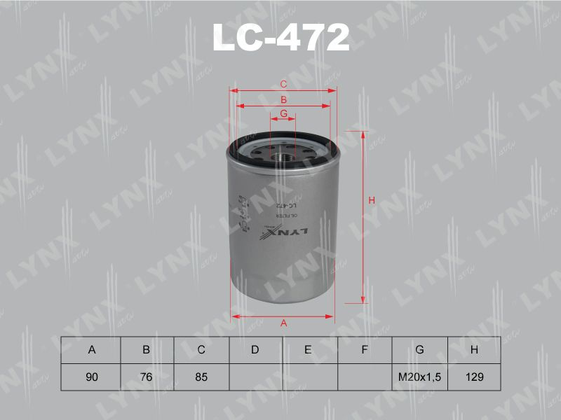 Фильтр масляный LYNXauto (арт. LC-472) #1