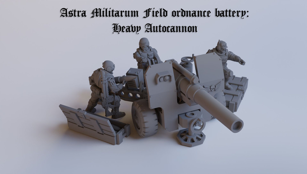 Astra Militarum Field ordnance battery: Heavy Autocannon / Артиллерийский рассчёт с тяжёлой автопушкой #1