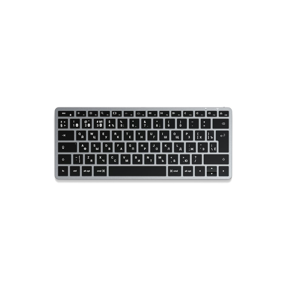 Беспроводная клавиатура Satechi Slim X1 Bluetooth Keyboard-RU ST-BTSX1M-RU.  Раскладка - Русская. Цвет- Серый космос.