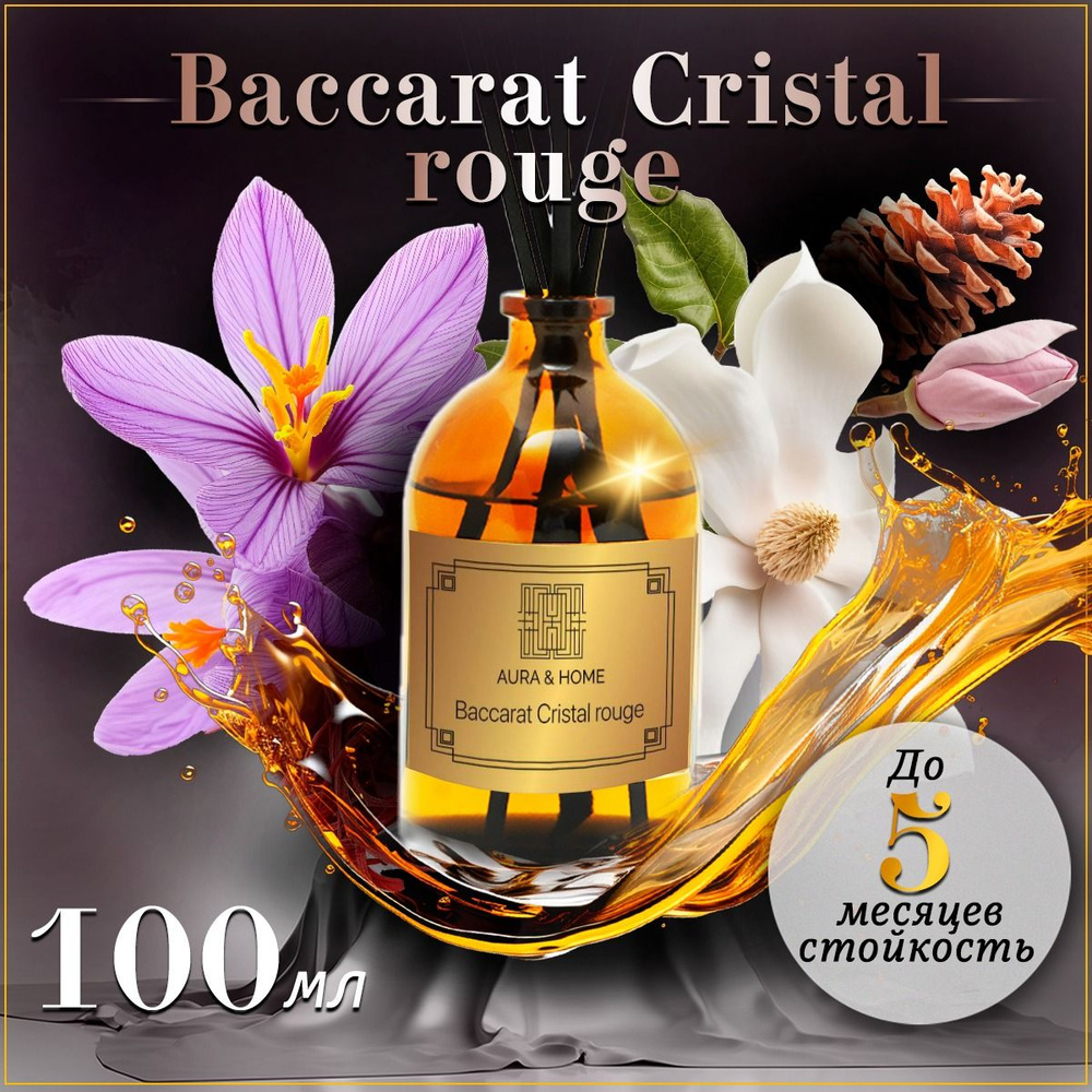 Диффузор для дома, 100 мл Baccarat cristal rouge, освежитель воздуха,  ароматизатор для дома