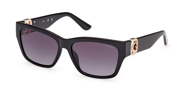 Женские солнцезащитные очки Guess GUS 00105 01B, цвет: черный, цвет линзы: серый, прямоугольные, пластик #1