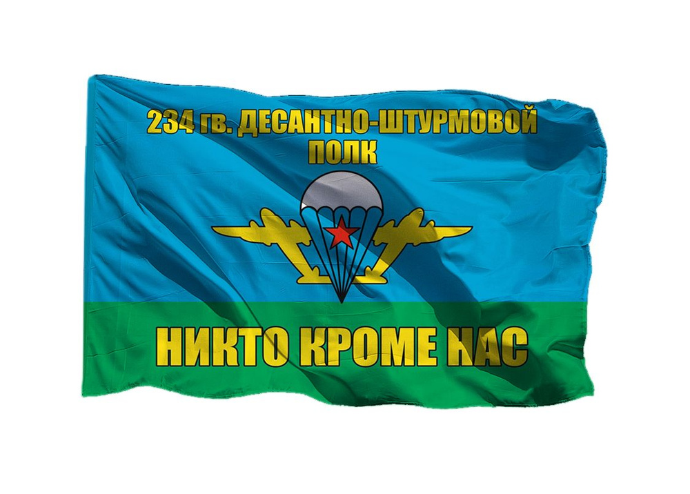 Флаг 243 гв десантно-штурмового полка ДШП ВДВ 70х105 см на сетке для уличного флагштока  #1