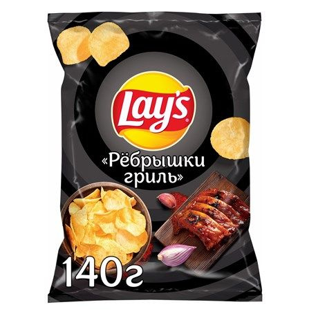 Чипсы Lay's Ребрышки гриль, 140г #1