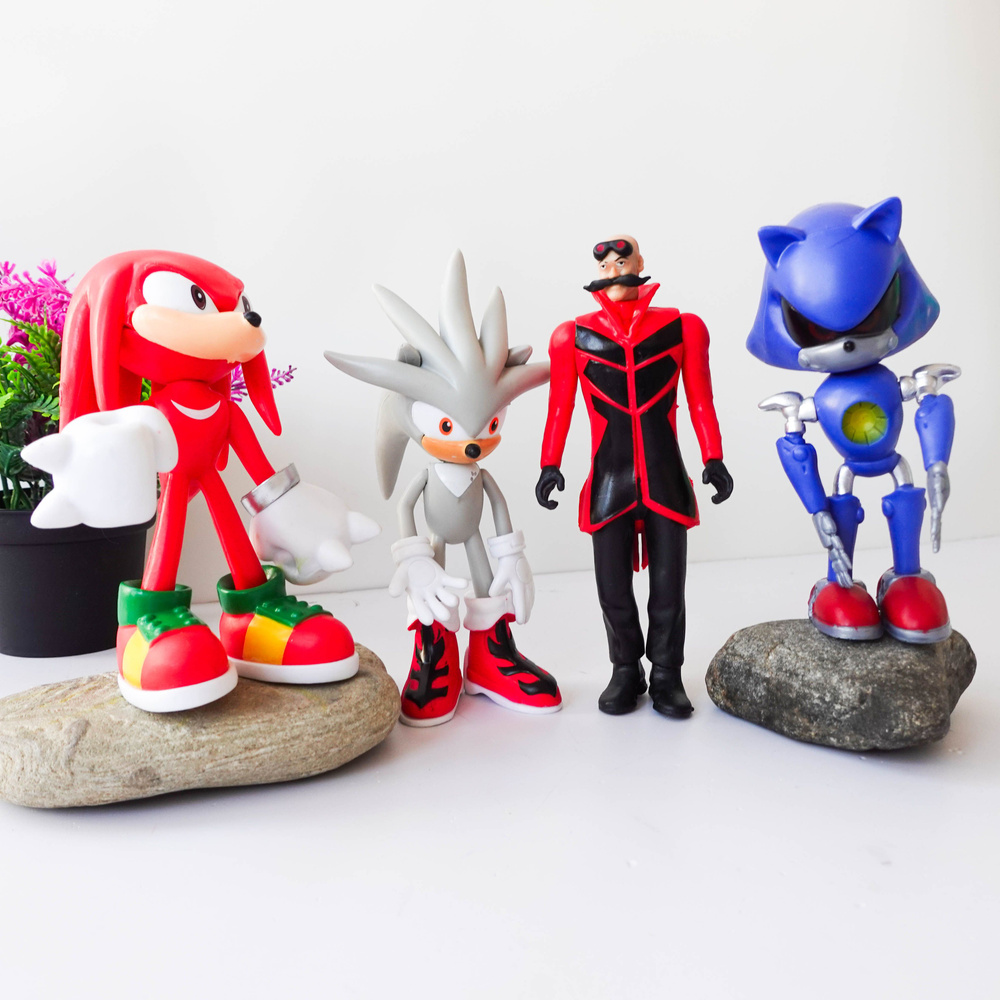 Набор фигурок Sonic игрушки супергерои 14см 4 шт ( синий, Наклс, Шедоу, Эгманд)  #1