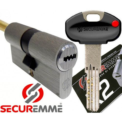 Цилиндровый механизм (личинка) SECUREMME K2 80мм 50-30 шток мат. хром  #1