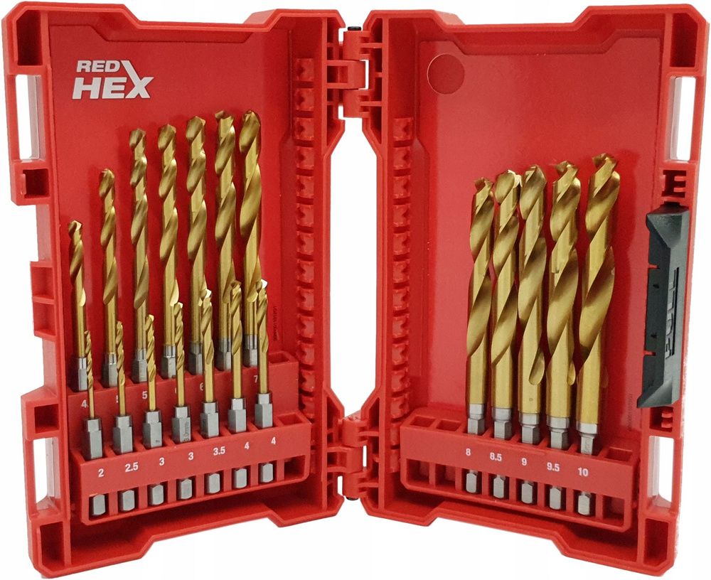 Набор сверл по металлу RedHEX HSS-G TiN (19 шт) Milwaukee купить на ...