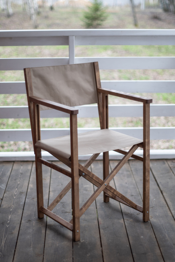 Стул складной деревянный бежевый директорский режиссерский - купить с ...