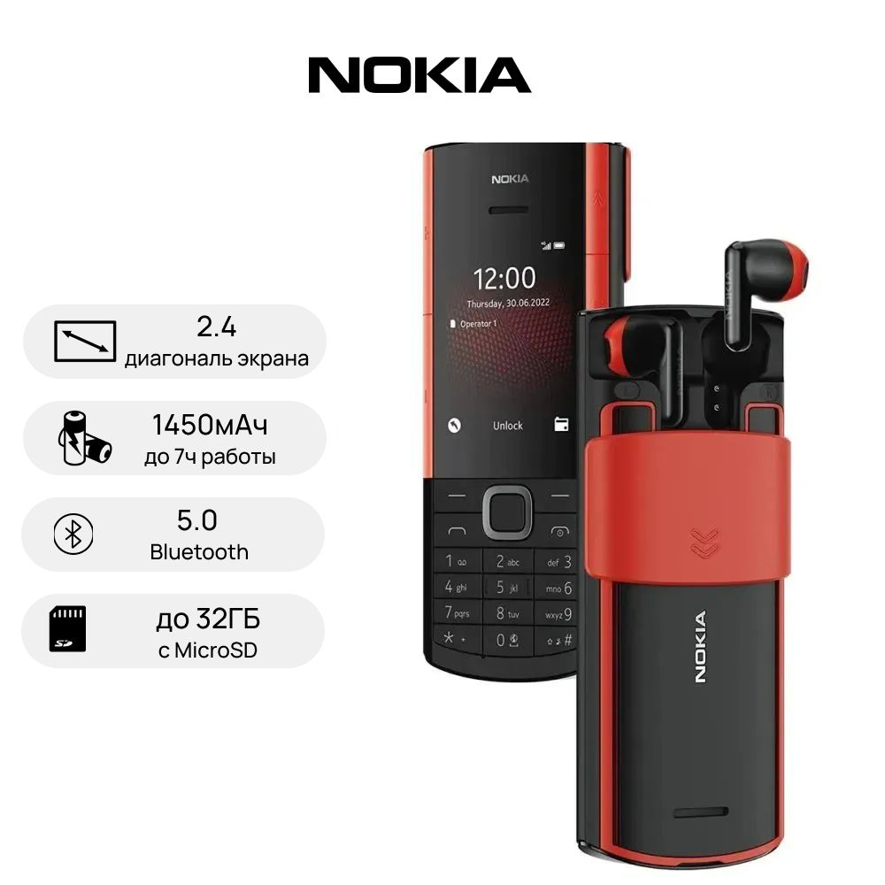 Мобильный телефон Nokia 5710 XA Dual SIM, черный, красный - купить по  выгодной цене в интернет-магазине OZON (1012232104)