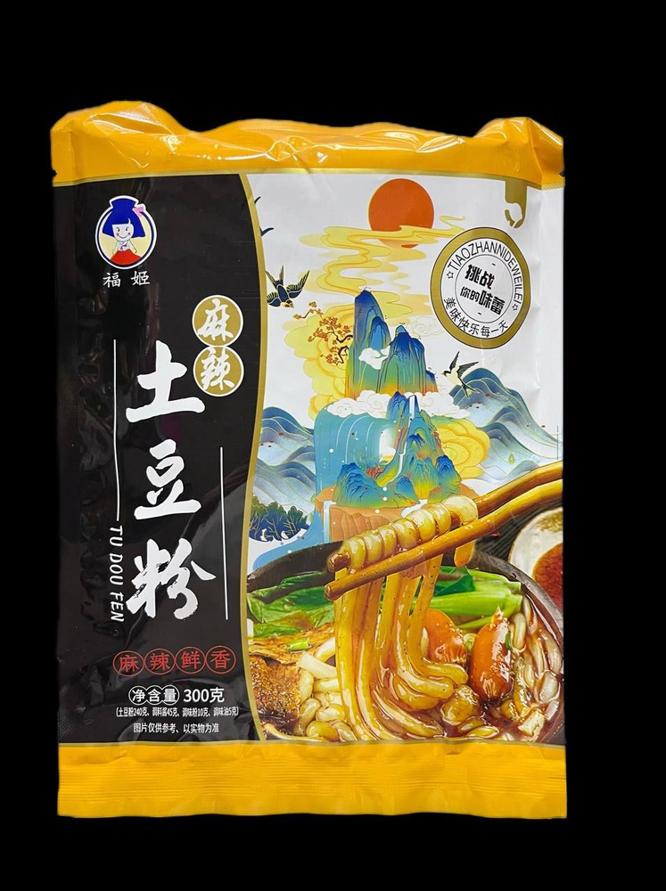 Китайская острая картофельная лапша со вкусом грибов, Fuji 300 грамм. Китай  #1