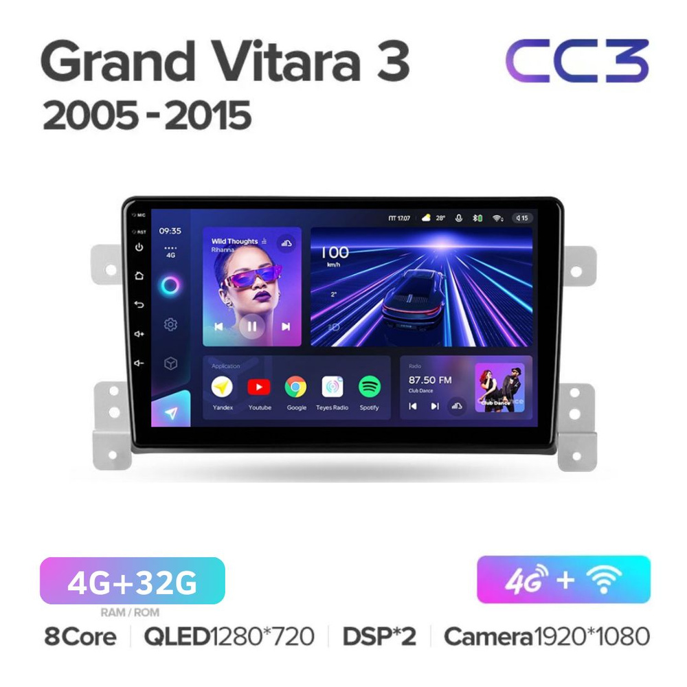 Магнитола Teyes CC3 4/32Гб для Suzuki Grand Vitara 3 2005-2015 / Сузуки ...