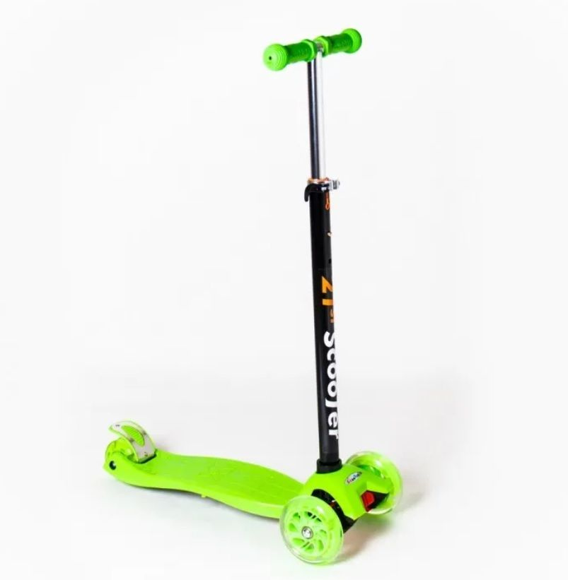 Самокат Городской SCOOTER детский трехколесный MAXI светящиеся колеса ...