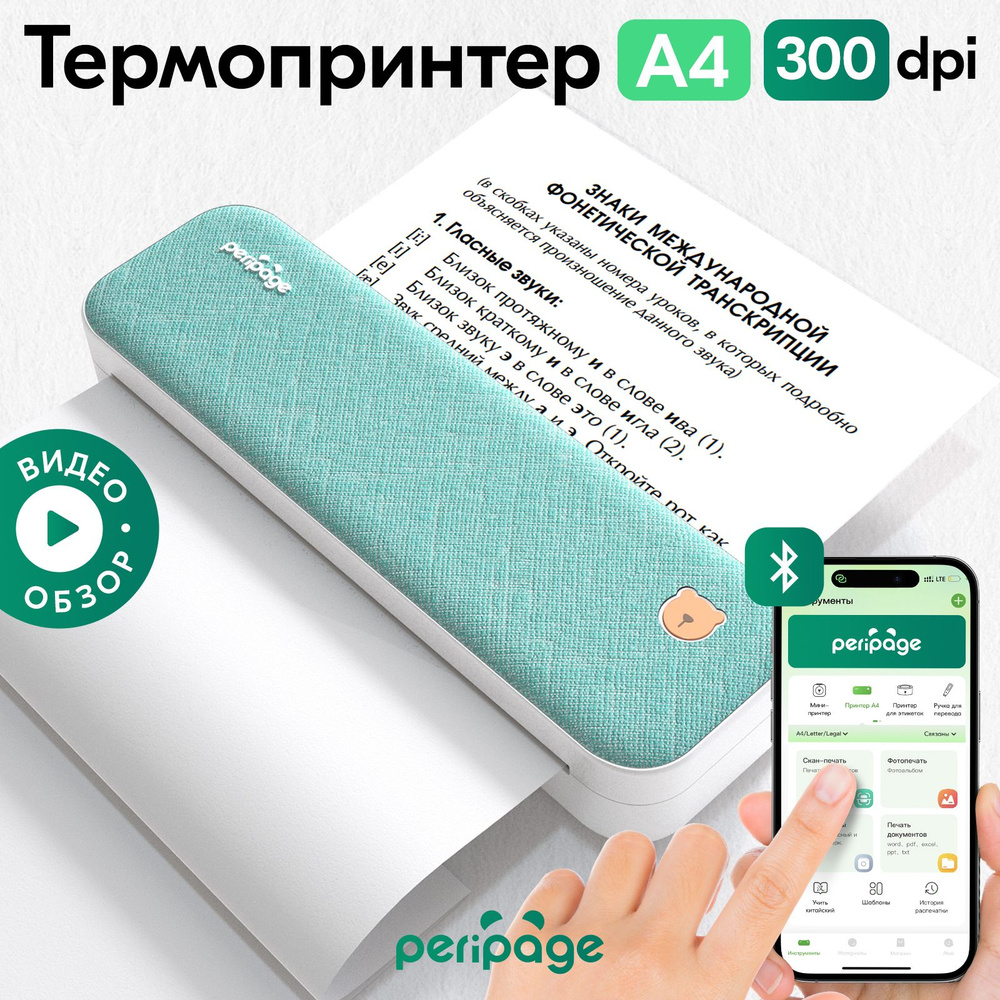 Принтер PeriPage Портативный термопринтер A40 Printer 300 dpi, Монохромный  печать, купить по низкой цене: отзывы, фото, характеристики в  интернет-магазине OZON (1231342091)