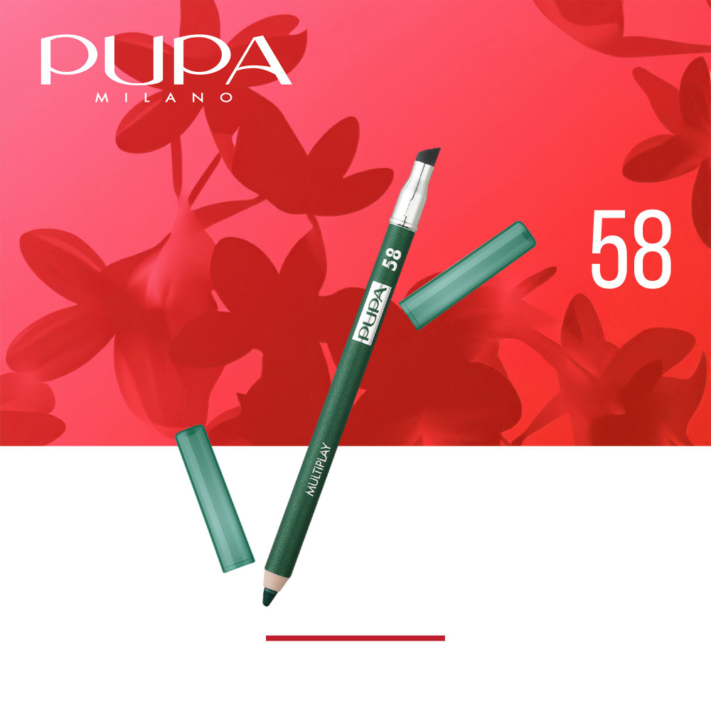 PUPA Карандаш для век с аппликатором Multiplay Eye Pencil тон 58 пластичный зеленый  #1