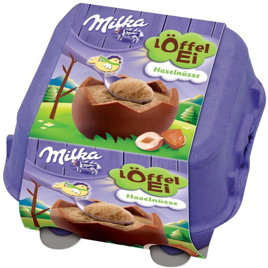 Шоколадные яйца Milka Loffel Ei с ореховым кремом, 136г, Германия ...