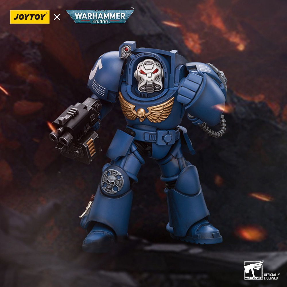 JOYTOY Warhammer 40k Space Marine 2, 1/18 Uitramarines Sergeant Gadriel actiefiguur Collect Model