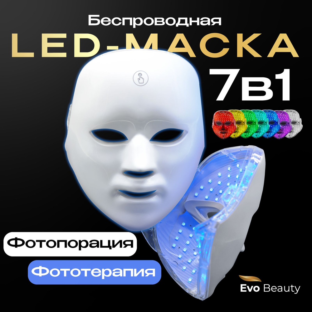 LED маска для лица. Светодиодная маска для лица Evo Beauty. Фототерапия для  лица