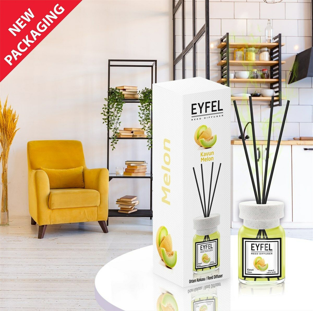 EYFEL PERFUME Диффузор Дыня, 120 мл, ароматический диффузор для дома с палочками  #1