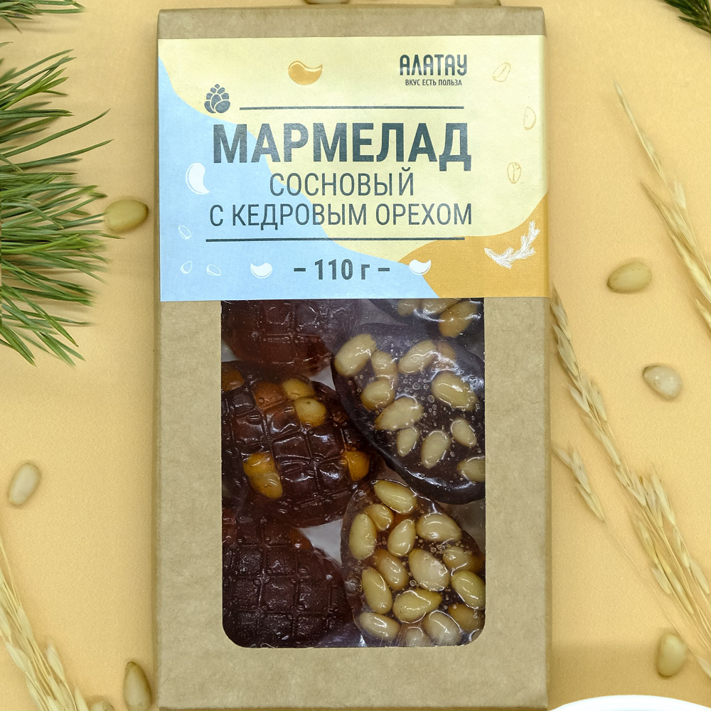 Мармелад натуральный Алатау, кедровый с орехами, 110 гр. #1