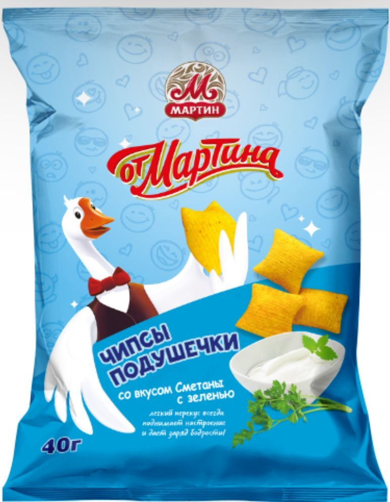 Подушечки со вкусом сметаны с зеленью От Мартина 4 шт. по 40г. - купить ...