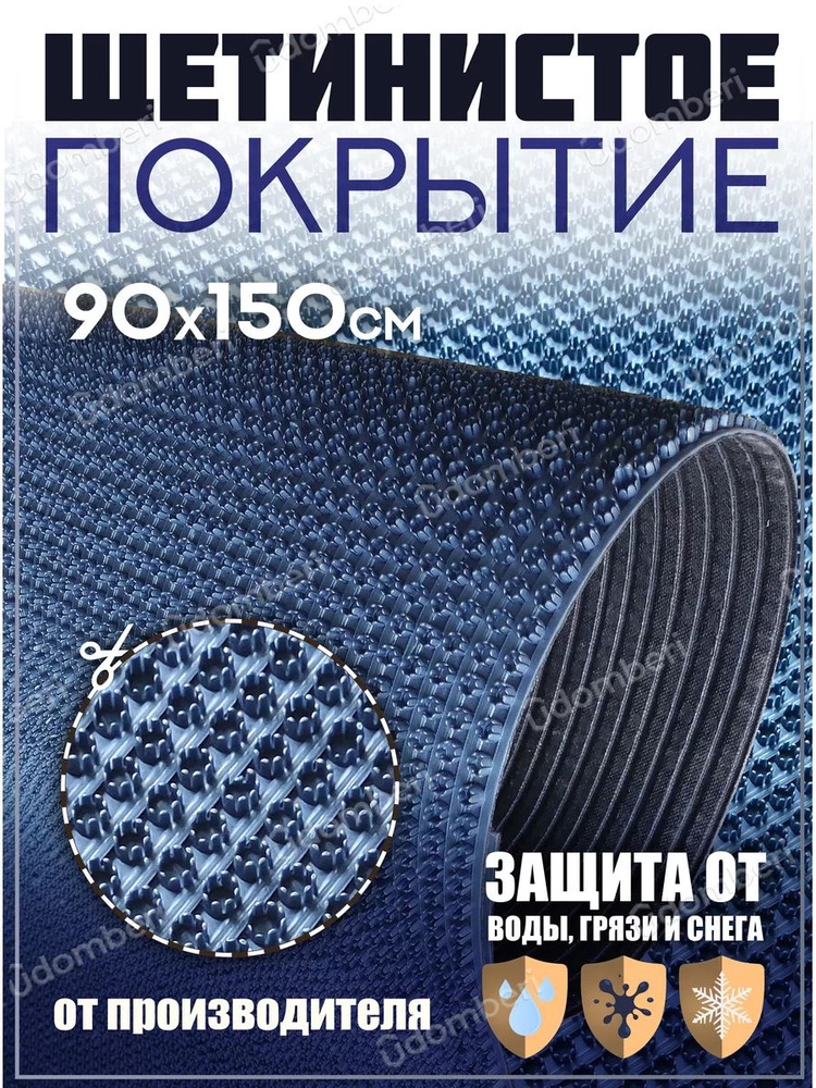 Коврик в прихожую, на дачу придверный щетинистый 90х150 см  #1