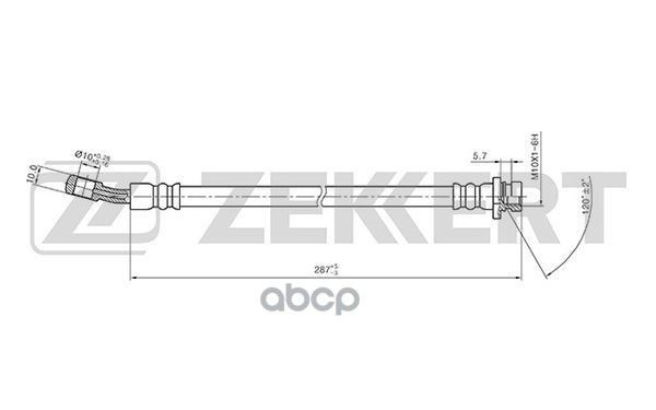 Шланг Тормозной Задний Правый Hyundai I30 07- Zekkert арт. bs-9414 #1