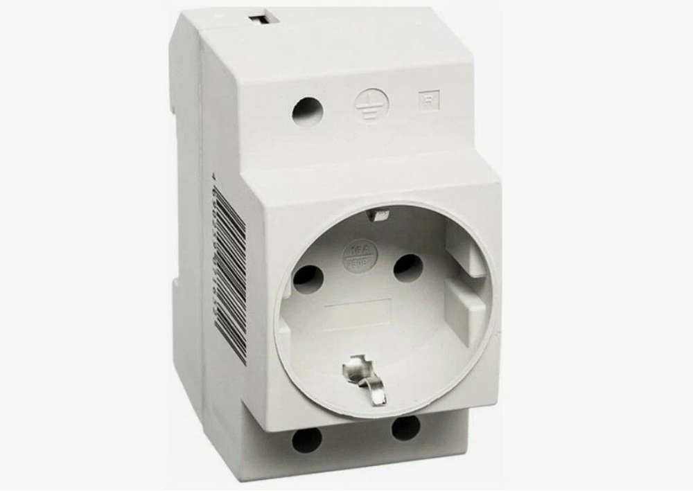 Розетка накладная на дин-рейку с заземлением цвет белый - купить с ...