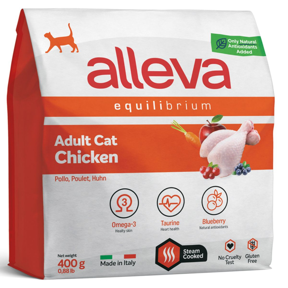 Сухой корм супер-премиум класса Аллева для взрослых кошек Alleva Equilibrium Chicken Adult Cat с курицей,400 #1