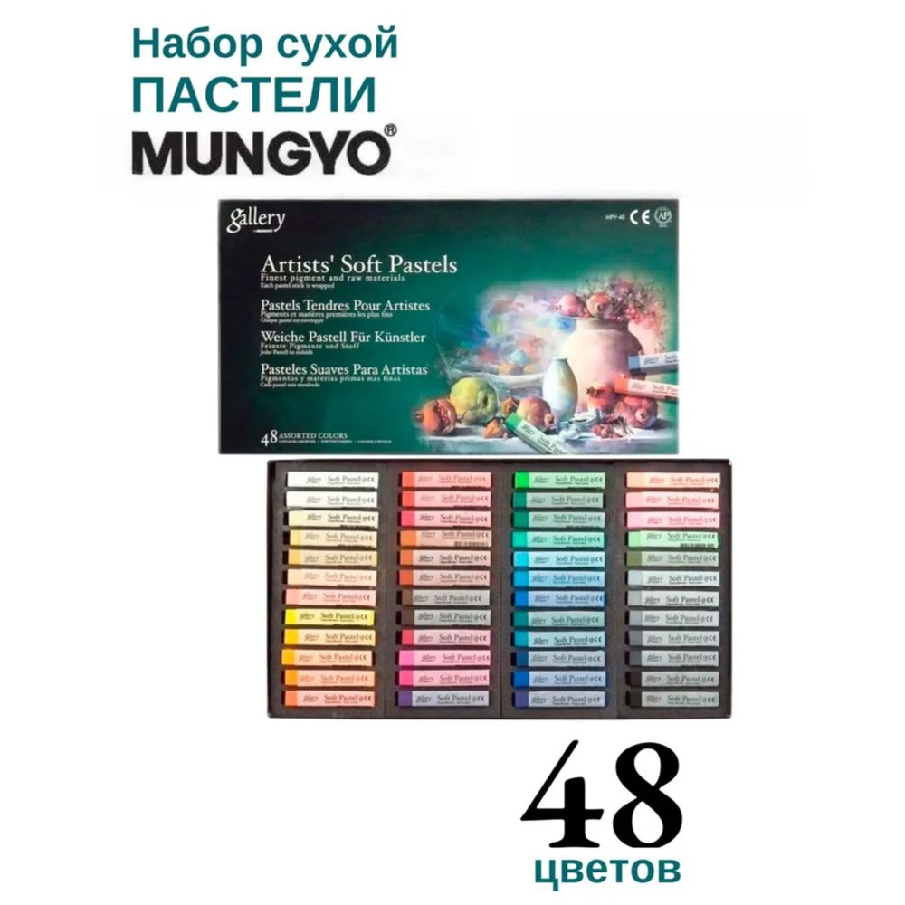 Пастель сухая Mungyo Gallery Soft Dry, мягкая профессиональная. Набор 48 цветов  #1