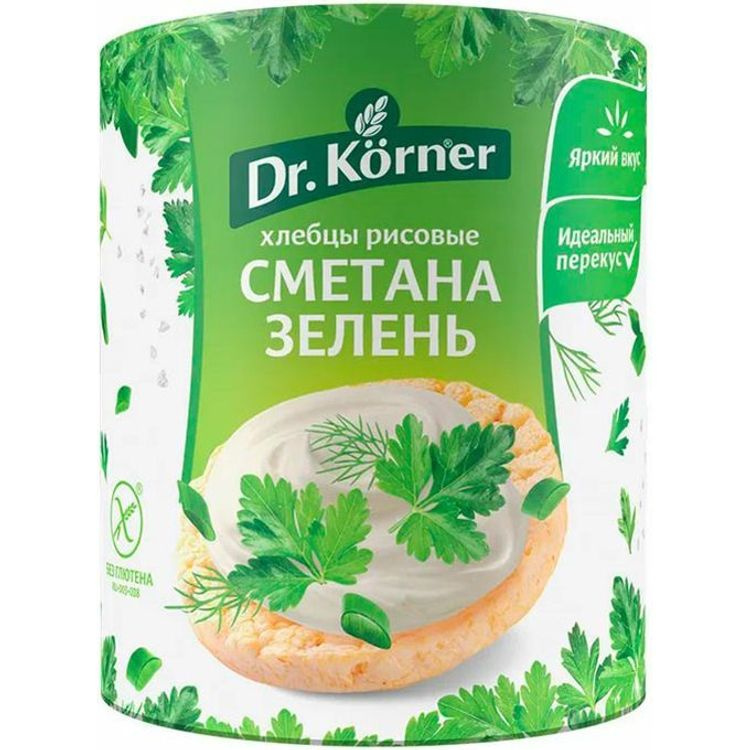 Хлебцы рисовые Dr.Korner со сметаной и зеленью 80 г #1