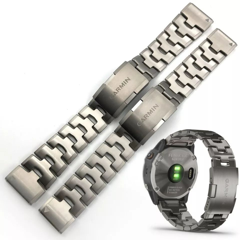 Garmin QuickFit 26 Watch Bands TITANIUM Vented Titanium Bracelet