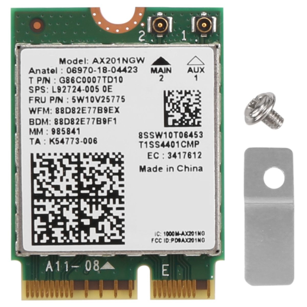 для Intel Wi-Fi 6 AX201 Bluetooth 5,0 Dual Band 2,4G/5G Беспроводная ...