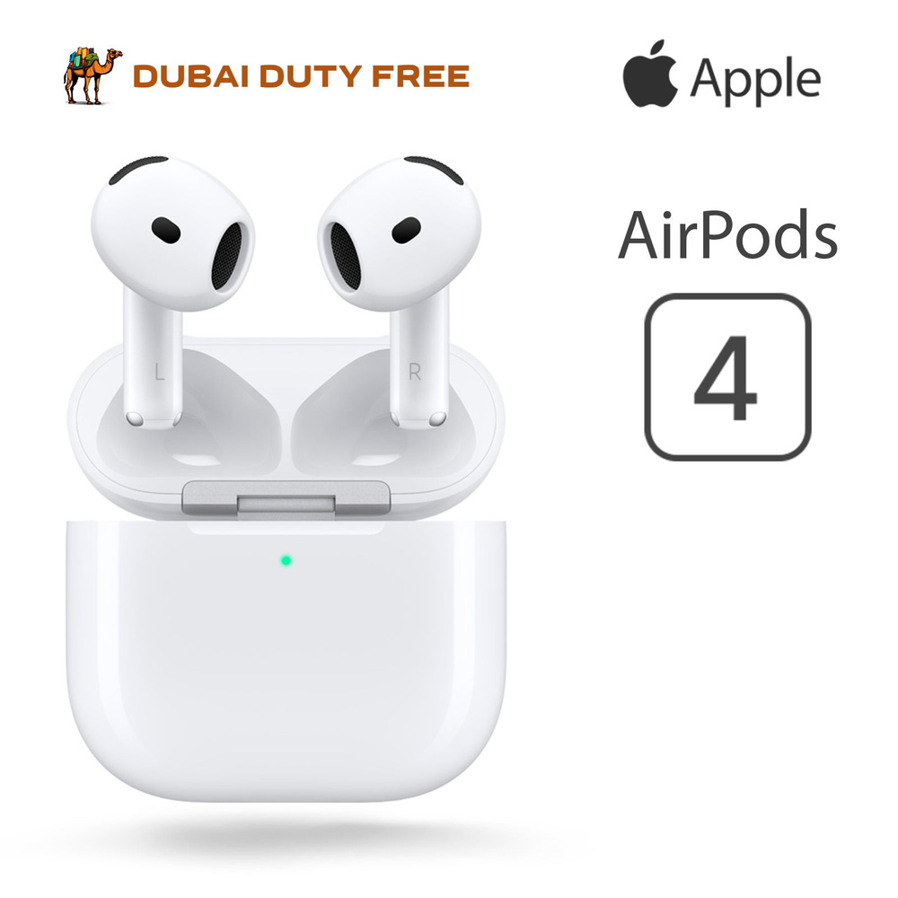 Apple Наушники беспроводные с микрофоном Apple AirPods 4, Bluetooth, USB Type-C, белый, черный  #1